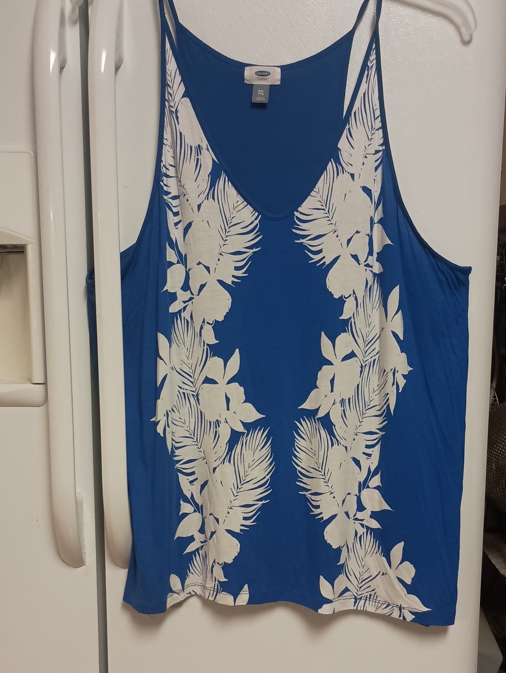Old Navy Blue Tropical Print Tank Top. Women's Size XXL